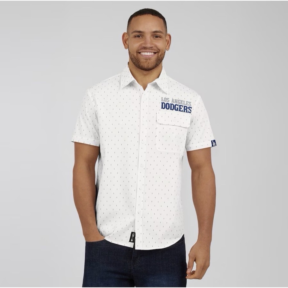 Men's Mdn Los Angeles Dodgers Darius Rucker Collection Printed Button-Down Shirt
